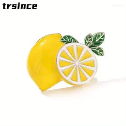 Brooches Enamel Yellow Lemon Green Leaf Fruit Brooch Pins Punk Jewelry Gift For Women Metal Badge Accessories