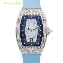 Exciting RM Wrist Watch RM007 Stylish New High-quality Female Mechanical Designer Wrist Watches Diamond Pave Luxury White Gold Watch
