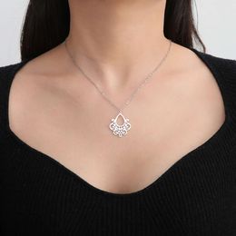 Vintage Bohemian Filigree Flower Necklace Stainless Steel Water Drop Pendant Jewellery Women Wedding Valentine S Day Gifts