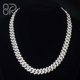 Wholesale Price 20Mm Sier Cuban Chain Iced Out Round Brilliant Cut Vvs Moissanite Hip Hop Fine Jewelry For Men Women