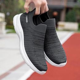 Casual Shoes Men's Spring & Autumn Light Non Slip Walking Loafer Flats Knitting Sock Platform Sneakers Lightweight Soft Sole Mesh