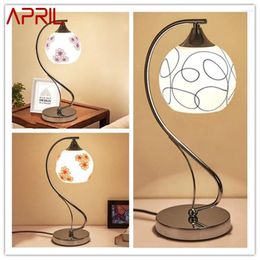 Table Lamps APRIL Contemporary Lamp Simple Design LED Glass Desk Light Fashion Romantic Decor For Home Living Room Bedroom