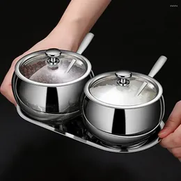 Storage Bottles Food Safe 1 Set Convenient Large Capacity Spice Jar Wide Mouth Seasoning Pot Mirror Polished Kitchen Gadget