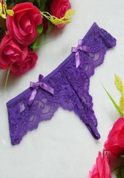 w1030 1pc Ladies Women Lace Sexy Underwear Briefs Thongs G string V string T Back Panties Knickers Underwear Women Tanga ship9682058