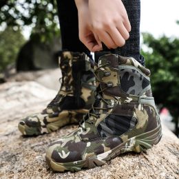 Men Boots Ankle Rubber Military Combat Tactical Boots Camouflage Mens Sneakers Casual Shoes Outdoor Work Safety Boots