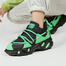 Casual Shoes Fashion Sneakers Men Black Green Mixed Colours Height Increasing Platform Tenis Masculino Male Footwear