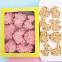 Baking Moulds 8Pcs Cute Farm Animals Biscuit Moulds DIY Fondant Cookie Mould Cake Decor Tool Cutters Pastry Supplies