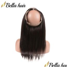 Top Closures 360 Lace Frontal Closure Only Ear To Invisible Transparent Front With Baby Hair 100% Virgin Brazilian Human Straight 15 Dhqlt