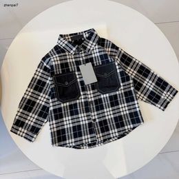 Top designer Kids Clothing Summer Baby Shirt Double pocket decoration at chest Blouses Size 100-160 CM Fashion children shirt July27