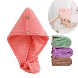 Towel Purchase Products Microfiber Hair Cap With Button Feminine Bathroom Accessories Quick-drying Bathrobe Home Textile