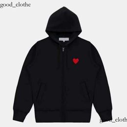 cdgs hoodie Commes Hoodie Designer fear of ess Play Commes Des Garcons Letter Long Sleeve Pullover Women Red Heart Loose Sweater Clothing essentialsclothing 312