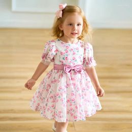Girl Dresses Short Sleeve Baby Party For Girls Floral Print Summer Toddler Clothing Infant 1 Years Birthday Princess Dress