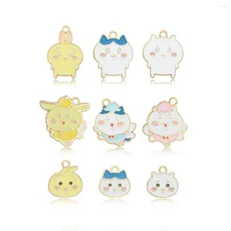 Charms 10pcs/Lot Little Puppy Oil Enamel DIY For Bag Earring Keychain Making Handmade Pendant