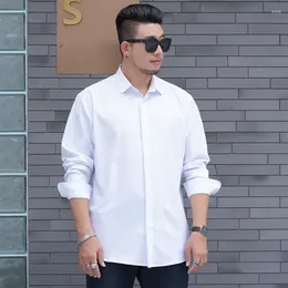 Men's Casual Shirts Formal For Men Oversize Long Sleeve White Black Blue Plus Size 6XL 7XL 8XL 10XL Male Office Business Loose Blouse