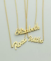 Handmade vintage Custom Script Name Necklace Women Girls Gift Customise Nameplate Initials Letter Necklaces Jewelry6702549