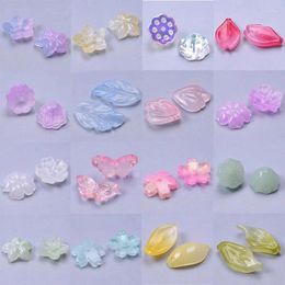 Pendant Necklaces 10pcs/Lot Colour Fashion Petal Butterfly Lotus Root Handmade Glass Hand Making Earring Necklace Accessory Craft Wholesale