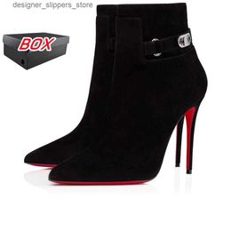 Boots With Box designer Boots popular Trendy Women Short Booties Dress Ankle Boot High Heels Luxury Soles Heel Womens Party Q240521