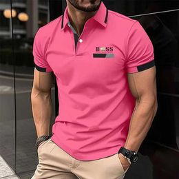 Men's T-Shirts BSS summer hot selling mens casual sports short sleeved polo shirts in Europe and the United States office fashion printed T-shirts mens S52133