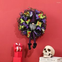 Decorative Flowers Halloween Wreath For Front Door Gnome Witch Artificial Festival Creepy Garland Horror Decoration Home