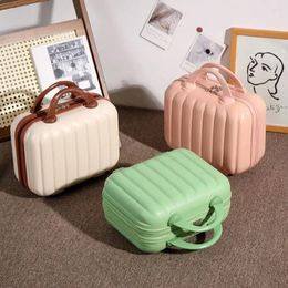 Cosmetic Bags Cloth Mini Luggage Portable Candy Color ABS Cases Travel Organizer Suitcase