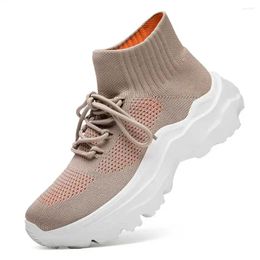 Casual Shoes Dark Thick Heel Men's Comfortable Vulcanize Red Loafers Man Brown Sneakers Sport Teniss Top Comfort Items