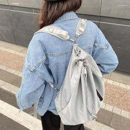School Bags Korean Style Drawstring Women Backpack Waterproof Nylon Teenage Girls Backpacks For Female Large Capacity Bagpack