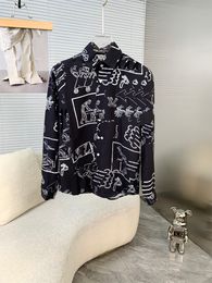 Mens Shirts Top horse Embroidery blouse Long Sleeve Solid Colour Slim Fit Casual Business clothing Long-sleeved shirt Printed shirt B3