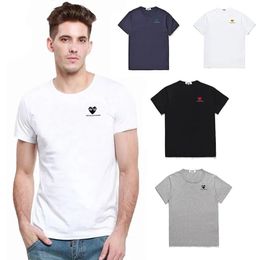 Asian Size Men Women Short Sleeved T-shirt Heart Embroidery Letter Printing Cotton O-neck Summer Solid Loose Casual T-shirt 240521