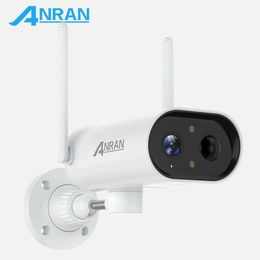 Wireless Camera Kits ANRAN 1296P Solar Cell Camera 180 Rotation WiFi Security Monitoring Bidirectional Audio Outdoor Wireless PIR Human Detection J240518