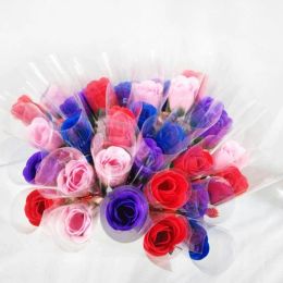 10pcs Artificial Flower Rose Never Wither Soap Flower Bouquet Scented Petal Home Decor Christmas Valentines Day Mothers Gift