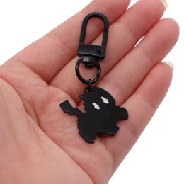 Keychains Lanyards Knife Cat Keychain Titanium Steel Kpop Fun Black Light Cat Key Pendant Backpack Car Key Ring Hanging Jewelry Decoration Q240521