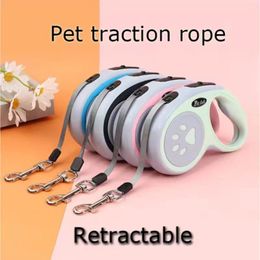 Dog Collars 2024 Retractable Leash 5M Pet Traction Rope Cat Lead Extending Puppy Walking Running Roulette