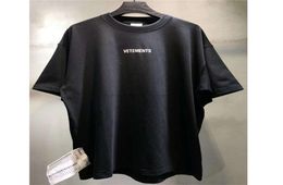 Streetwear Hip Hop Oversize Vetements Short Sleeve Tee Big Tag Patch VTM Tshirts Embroidery Black White Red T Shirt 2206083146717