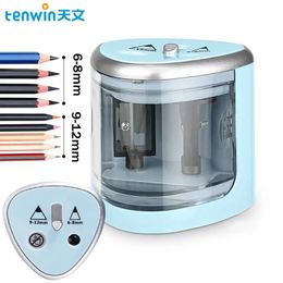 Tenwin Twohole Electric Automatic Pencil Sharpener Switch Home Office School Supplies Stationery Art 240515