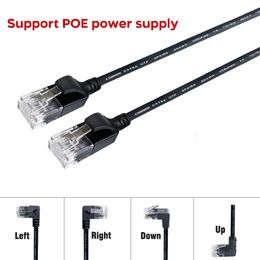 COMNEN Cat6a RJ45 90 Degree Angle Ethernet Cable Slim Right Left Up Down Patch Cord Network Cable Lan Cable for TV BOX Laptop