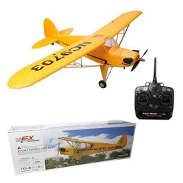 Aircraft Modle Remote controlled aircraft with four-way fixed wing 360 rotation Fx9703 five channel J3 real aircraft series model toy gifts s2452022
