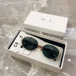 Ladies Sunglasses Oval Frame Designer Sunglasses Ladies Metal Legs Green Lens Sunglasses Vintage Small Round Frame Ladies Glasses