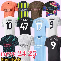 Soccer Jerseys HAALAND 24 25 DE BRUYNE PHILLIPS MANS CITIES GREALISH FERRAN MAHREZ FODEN BERNARDO JOAO CANCELO Z RODRIGO Football Shirt Men Kids Kit Sets Uniforms