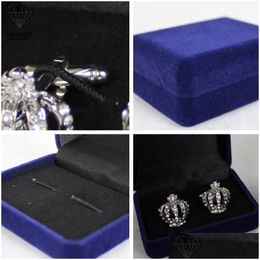 Other Event Party Supplies Black Pu Leather Geschenk Box For Manschettenknopfe Cufflinks Storage Jewellery Cuff Links Gift Organiz Dh10L