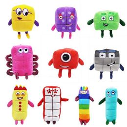 10pcs/lote de desenhos animados Blocks Plush Doll Toy Educational Filme de filme Número de TV Toys Kids Presente de educação infantil 151