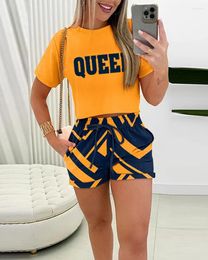 Women's Tracksuits Fashion Short Sleeve Leopard Print T Shirt And Shorts Two Piece Sets Women 2024 Summer Casual Crop Top 2 Set For