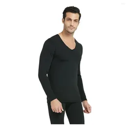 Men's Thermal Underwear Men Casual Long Sleeve Set Autumn Winter John Pants Solid And None Top