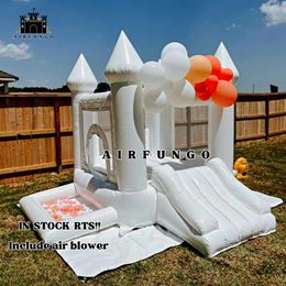 Customization Full PVC 9x9x7ft White Bounce House With Ball Pit For Toddlers Inflatable Bouncy Castle To Door 240521