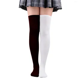 Women Socks Solid Colour Matching Thigh High For Christmas Breathable Slim Over Knee Japanese Style Lolita