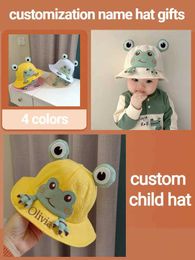 Caps Hats Personalized Customized Name Hat for Children Summer Outdoor Frog Baby d240521