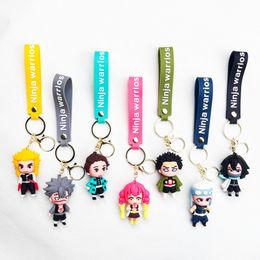 Cross border creative cartoon anime ghost extermination/blade keychain keychain men's and women's bags, hanging accessories, grabbing machine gifts
