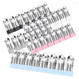 Hangers 40Pcs Windproof Metal Pegs Decorative Clothespins Rubber Coated Clothes Secure Clamps For Washing Line