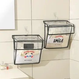 Storage Boxes Transparent Bathroom Hanging Bag Foldable PVC Clothes Organiser Wall Mounted Dustproof Toilet Hanger For Home