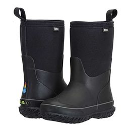 Waterproof Shoe Rain Boots Natural Rubber Mud Shoes Winter Warm All-weather Outdoor for Girls Boys Toddler L2405 L2405