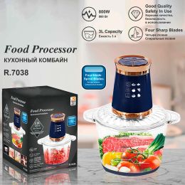 Electric Chopper 3L Meat Grinder Mincer Food Processor 800W Mini Stainless Steel Copper